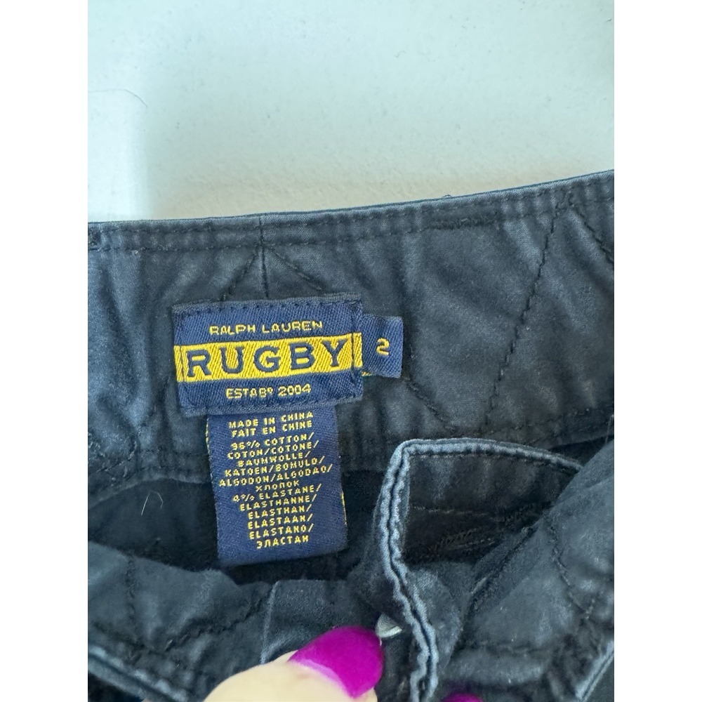 Vintage Ralph Lauren Rugby Women's Slim‎ Fit Cargo Parachute Pants Size 2 Black - Picture 3 of 16